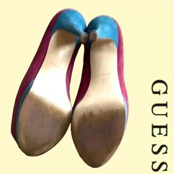 Guess  Colour Block Suede Heels - Picture 10 of 11